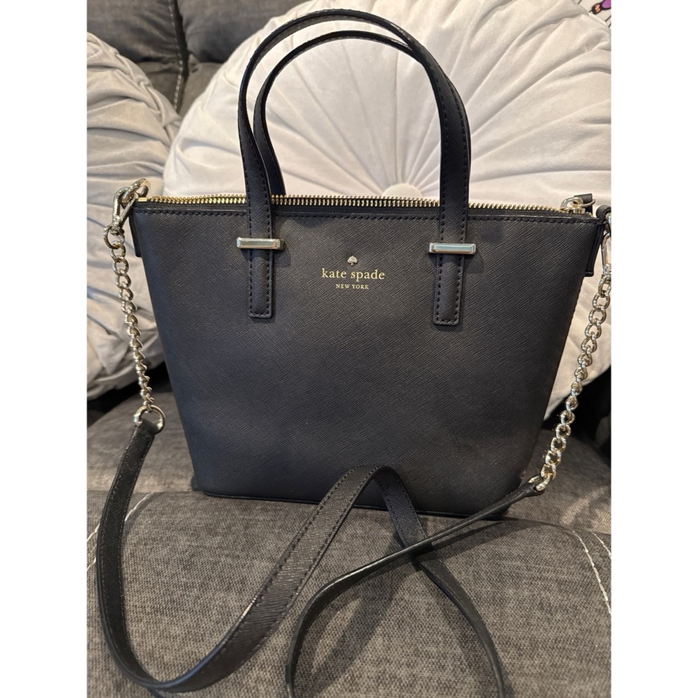 Kate Spade Black Mini Bag with Gold Accents